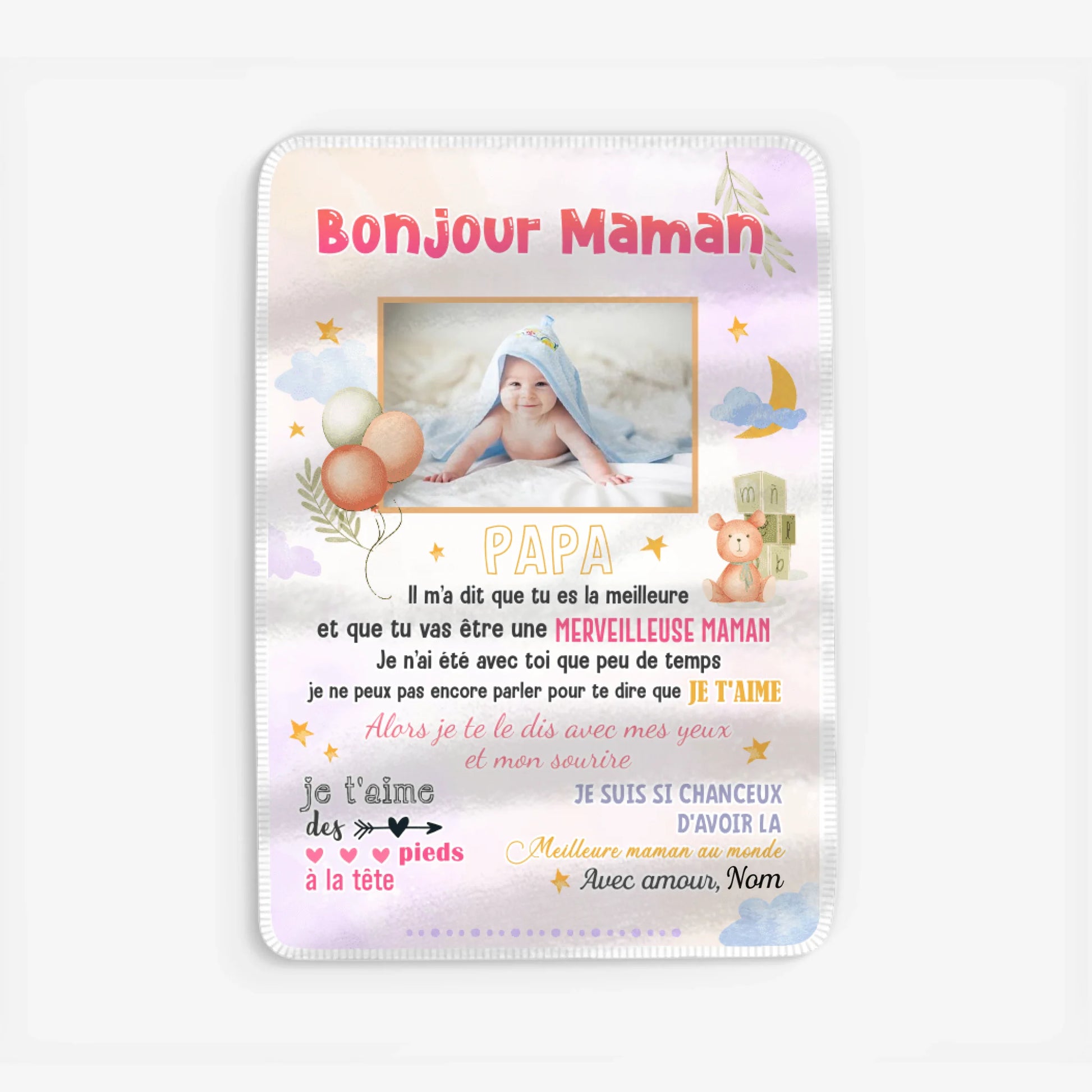 Fleece blanket Viền trắng