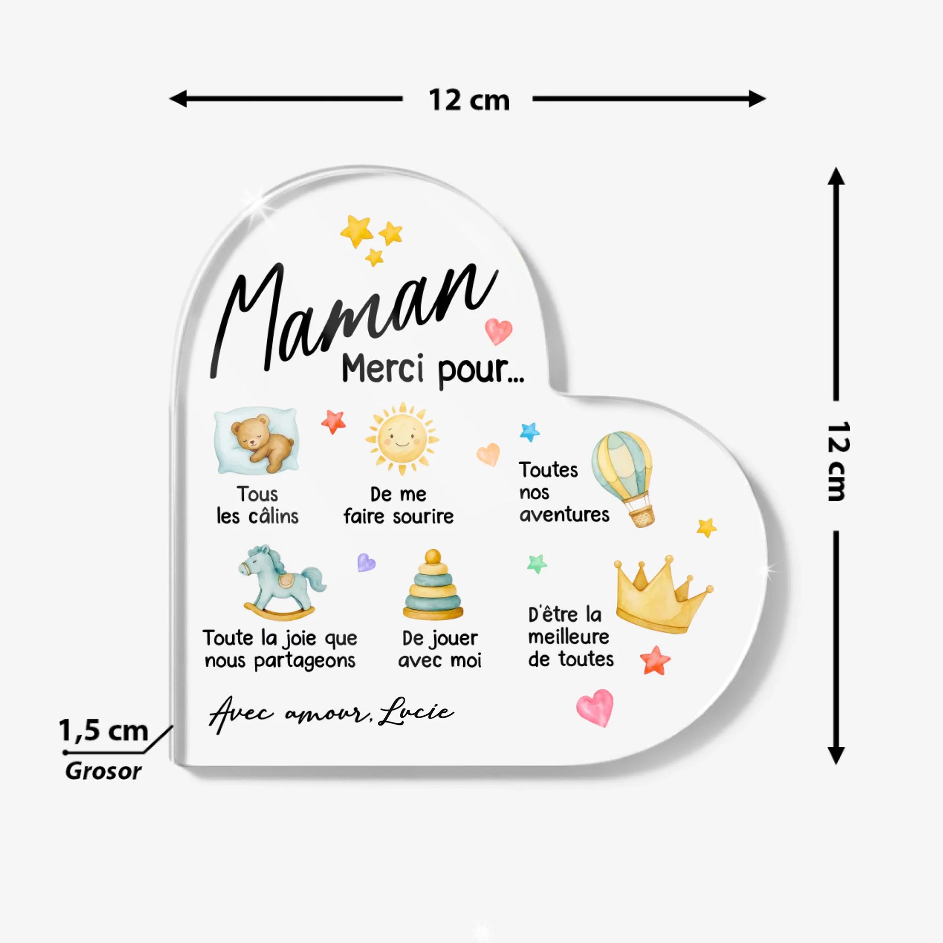 Heart Acrylic Plaque Size