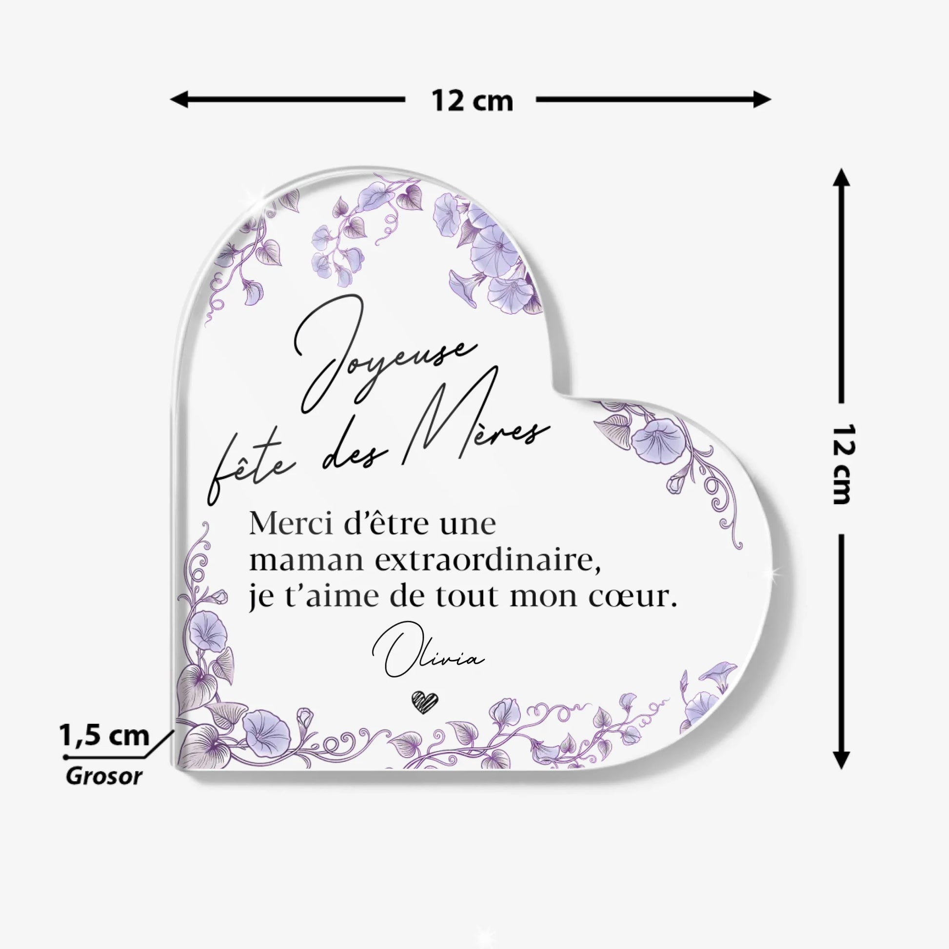 Heart Acrylic Plaque Size