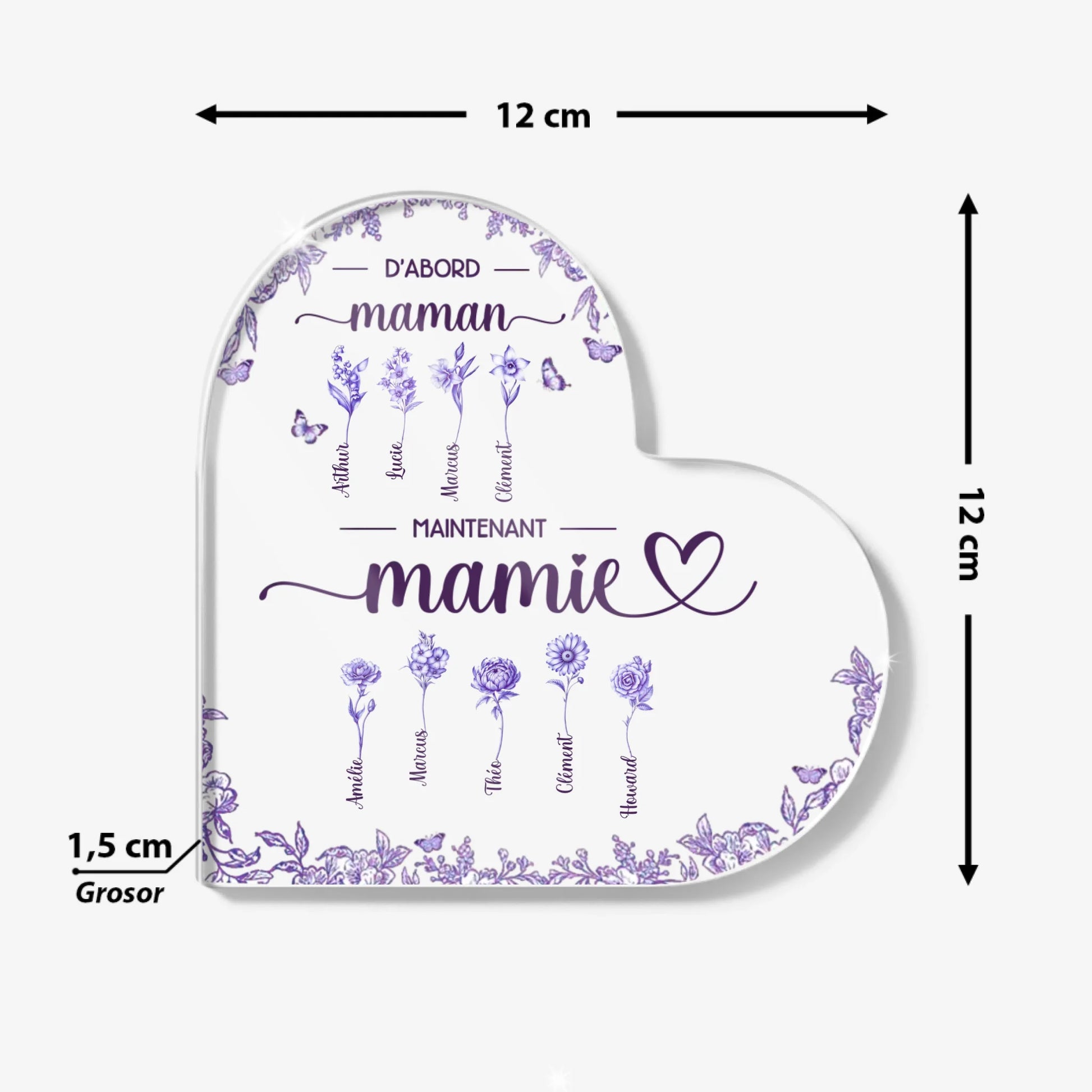 Heart Acrylic Plaque Size