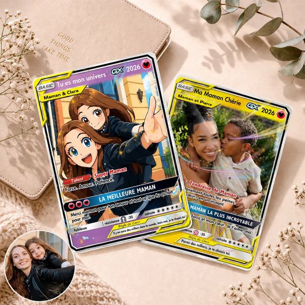 Carte En Acrylique Personnalisée Style Anime Pour Maman Famille