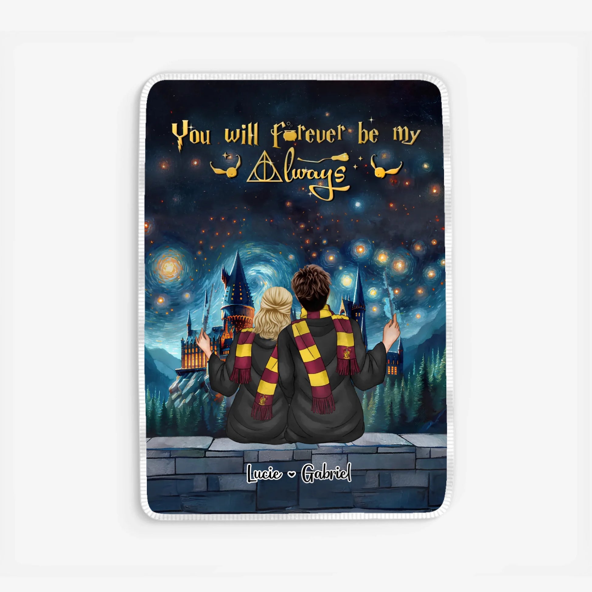 Fleece blanket Viền trắng