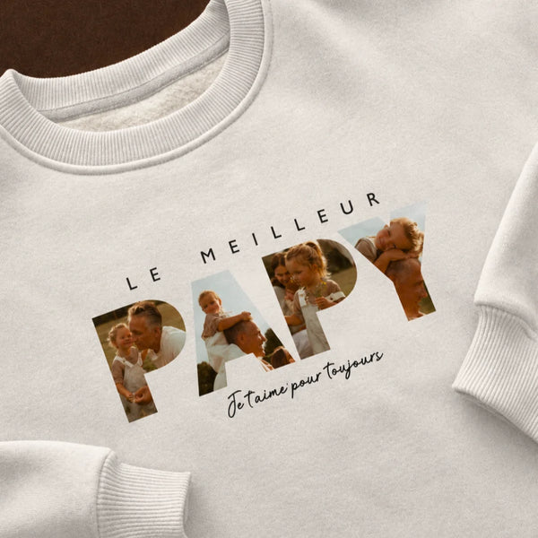 Le meilleur Papy - Tshirt photo personnalisé pour Grand-père
