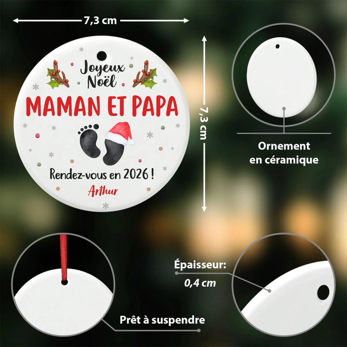 Oneprint Ceramic Ornament FR