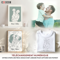 line art minimaliste dessine a la main a partir votre photo cadeau personnalise pour papa