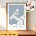 line art minimaliste dessine a la main a partir votre photo cadeau personnalise pour papa