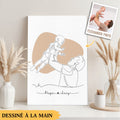 line art minimaliste dessine a la main a partir votre photo cadeau personnalise pour papa
