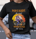 motarde de jour sorciere de nuit personnalisable t shirt dhalloween pour les motards