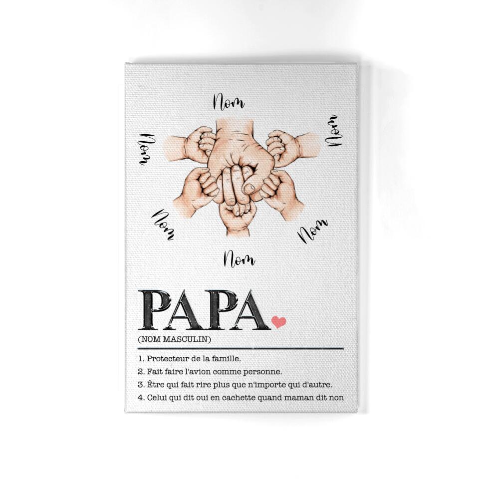 papa protecteur de la famille personnalisable toile pour papa