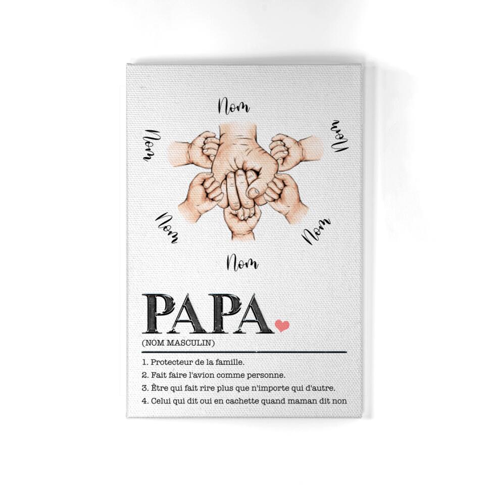 papa protecteur de la famille personnalisable toile pour papa