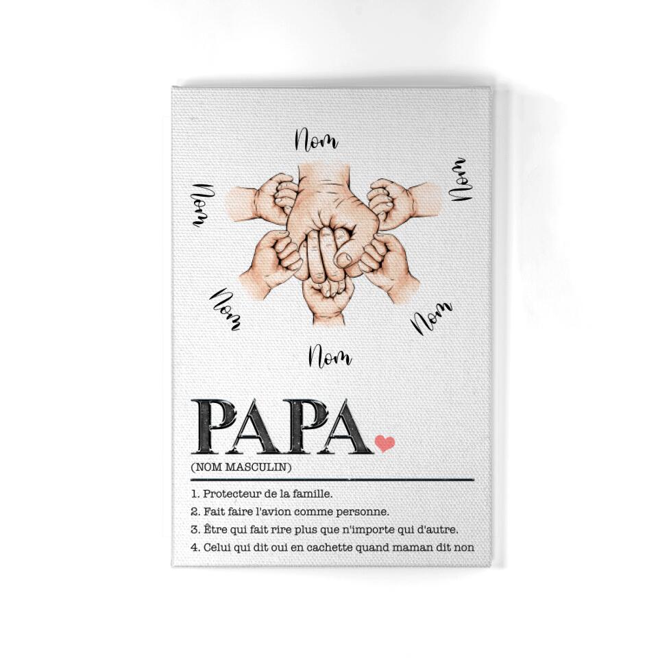 papa protecteur de la famille personnalisable toile pour papa