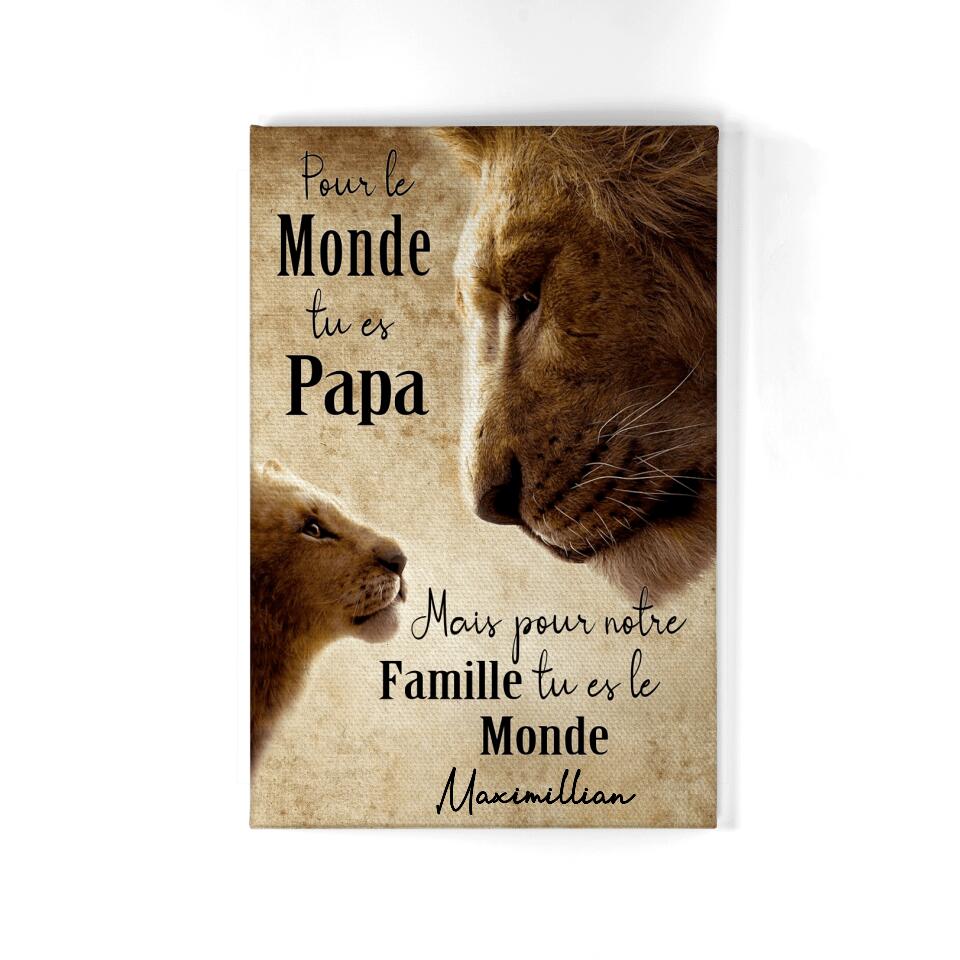 personnalisable canvas pour papa papa est le monde