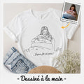 portrait line art dessine a la main a partir dune photo cadeau personnalise pour maman