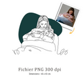 portrait line art dessine a la main a partir dune photo cadeau personnalise pour maman