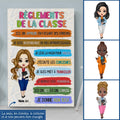 reglements de la classe personnalisable toile pour professeur