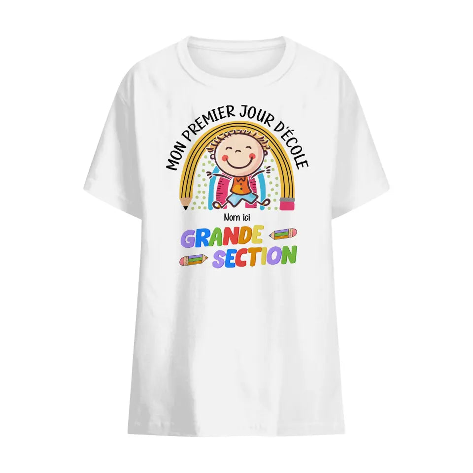 t shirt personnalise pour enfant rentree scolaire 2023 mon premier jour decole