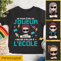 t shirt personnalise pour enfant rentree scolaire 2023 ne pour etre un joueur oblige daller a lecole