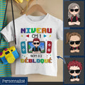 t shirt personnalise pour enfant rentree scolaire 2023 niveau debloque t shirt blanc