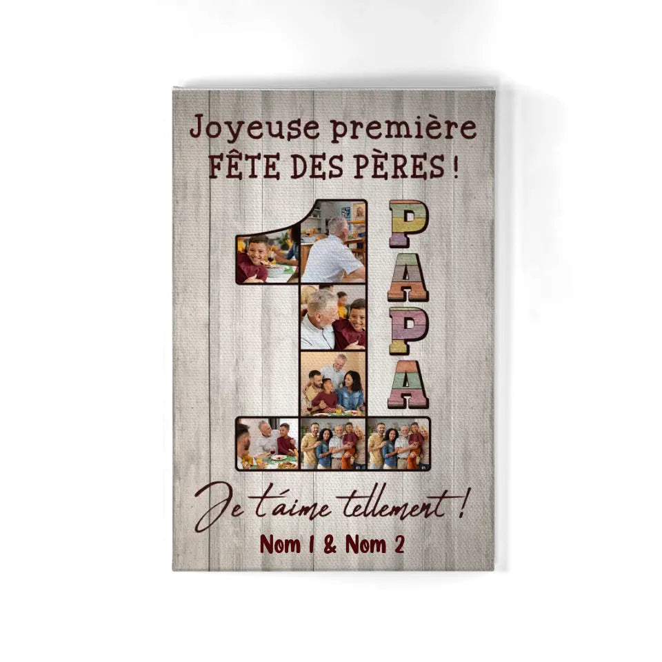 toile personnalisee pour papa cadeau personnalise pour papa joyeuse premiere fete des peres papa