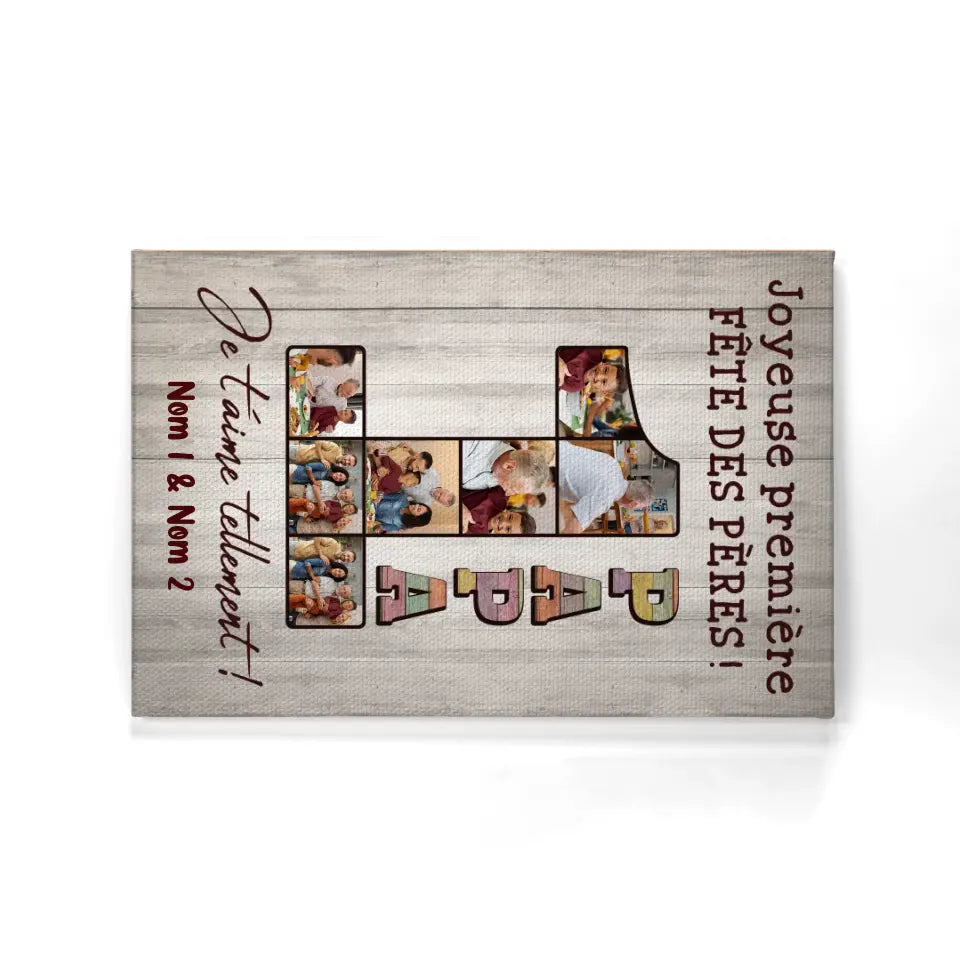 toile personnalisee pour papa cadeau personnalise pour papa joyeuse premiere fete des peres papa