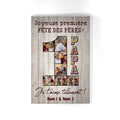toile personnalisee pour papa cadeau personnalise pour papa joyeuse premiere fete des peres papa