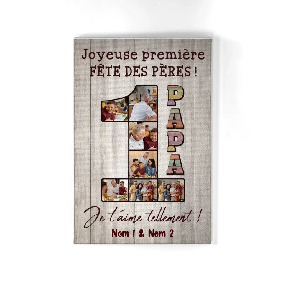toile personnalisee pour papa cadeau personnalise pour papa joyeuse premiere fete des peres papa