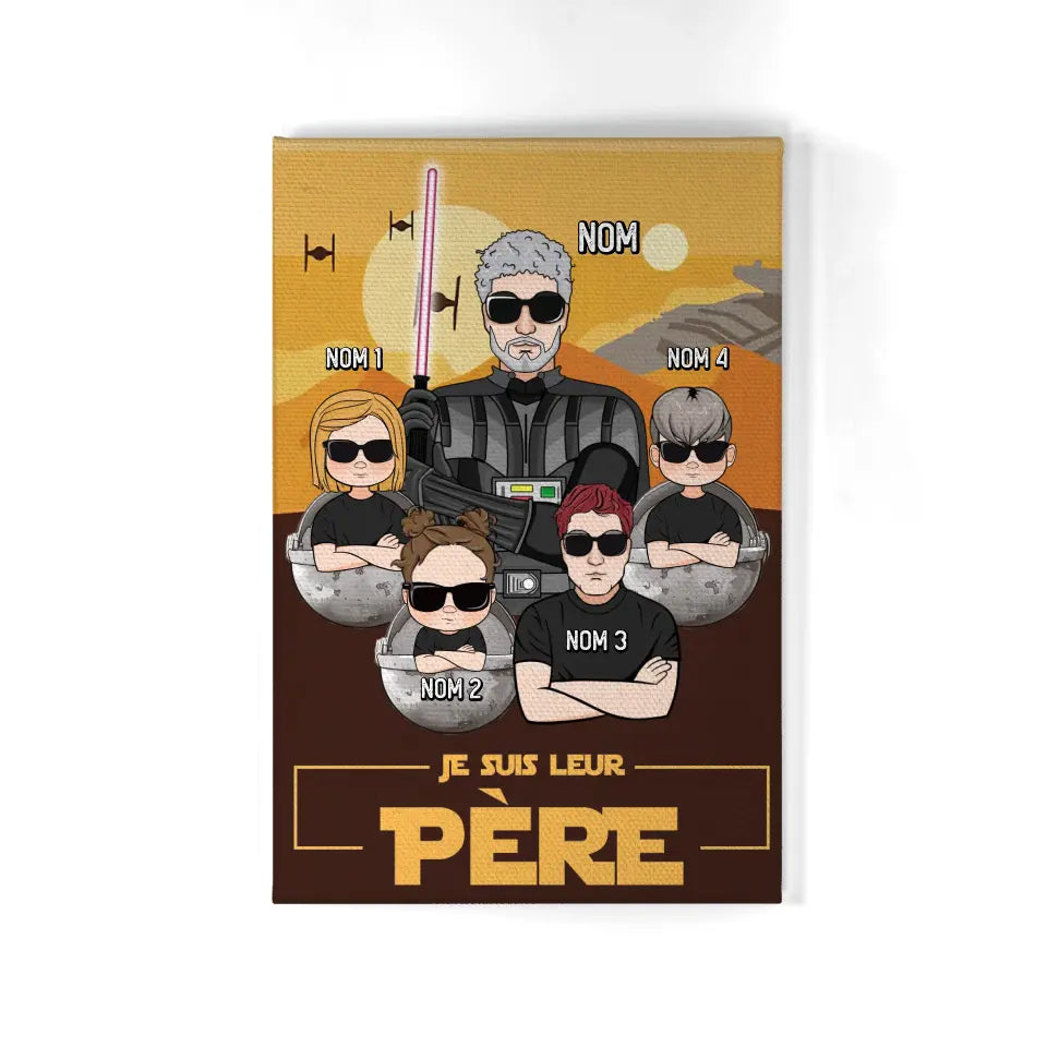 toile personnalisee pour pere cadeau personnalise pour papa je suis leur pere